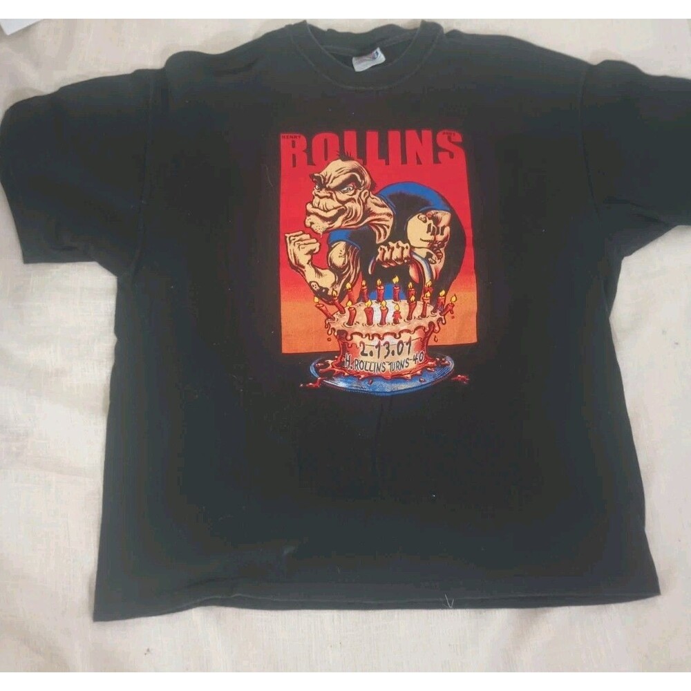 Vintage 2001 Henry Rollins T Shirt XL EMEK Vic Theatre Chicago Punk Black Flag